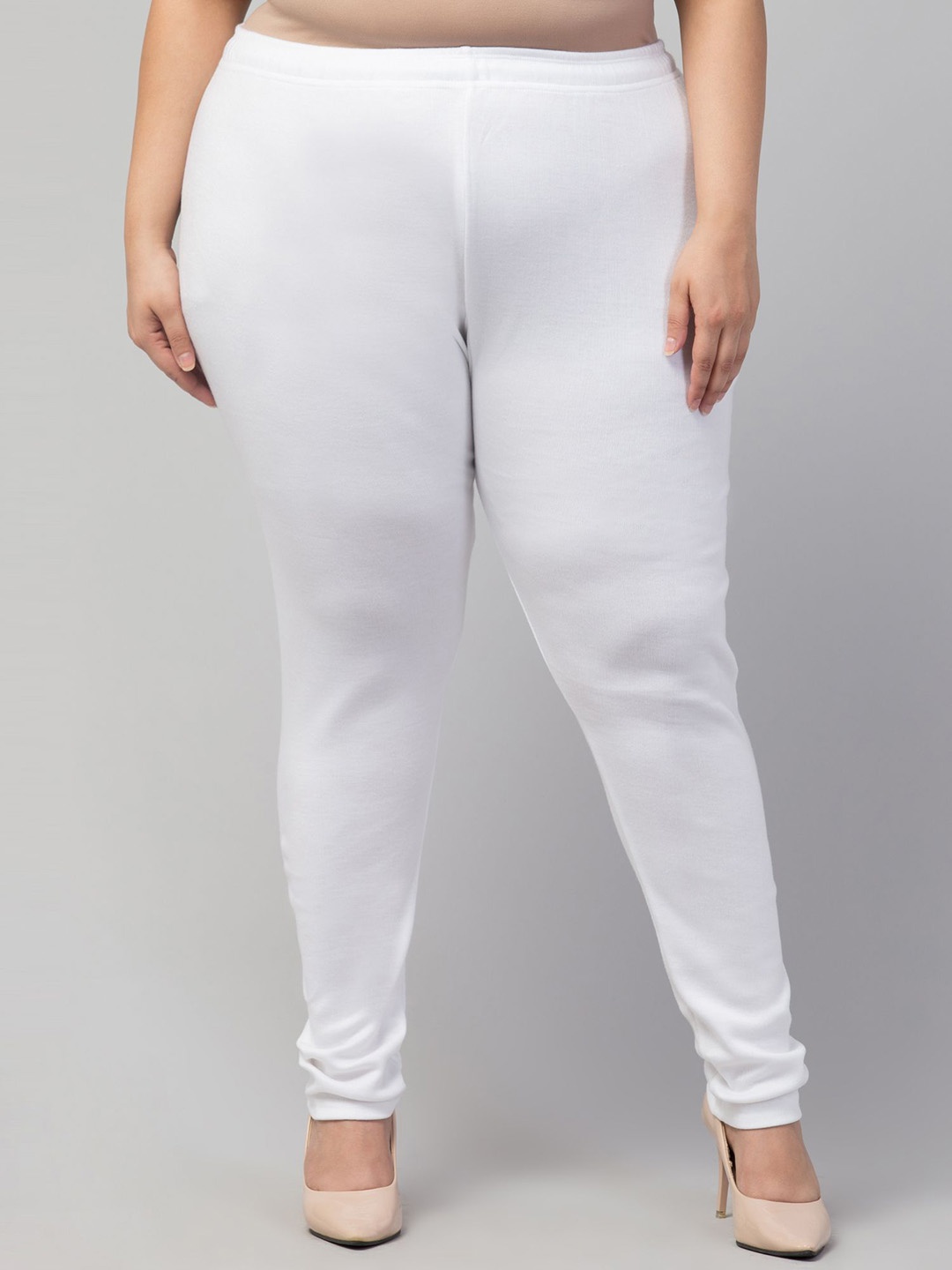 

STYLE PREZONE Women Mid-Rise Ankle-Length Leggings, White