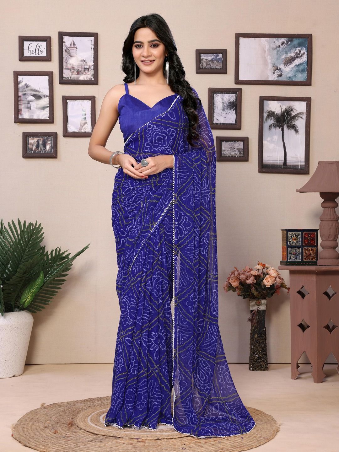 

Anouk Ready to Wear Bandhani Saree, Blue