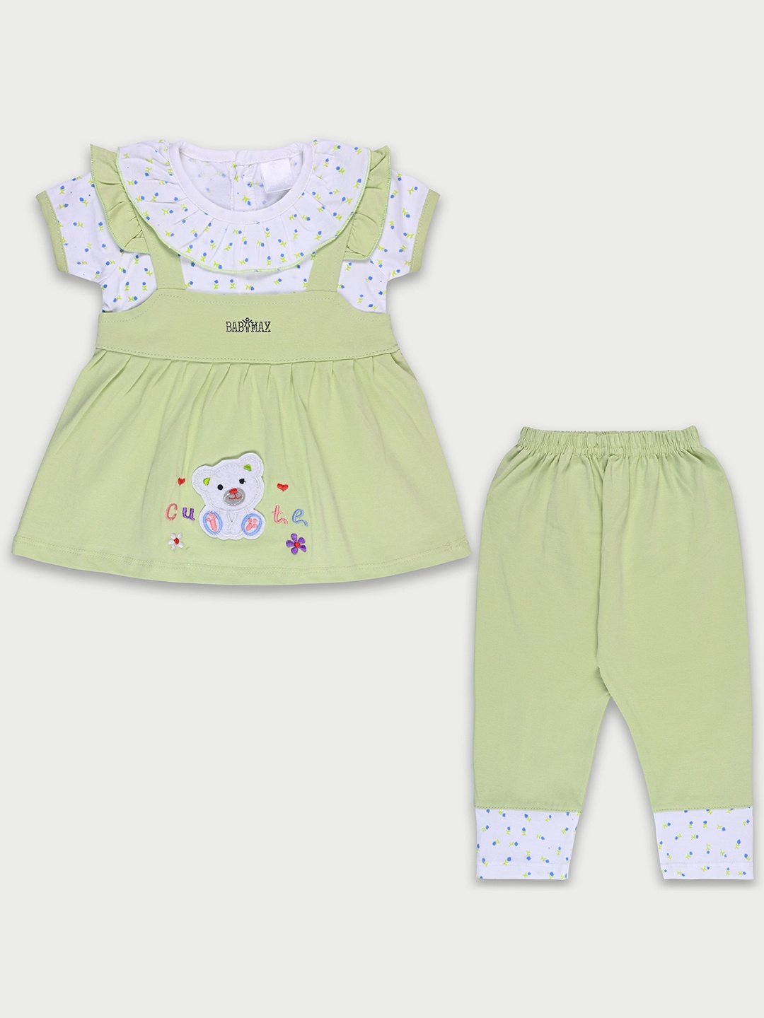 

Wish Karo Girls Printed Top With Trouser, Green