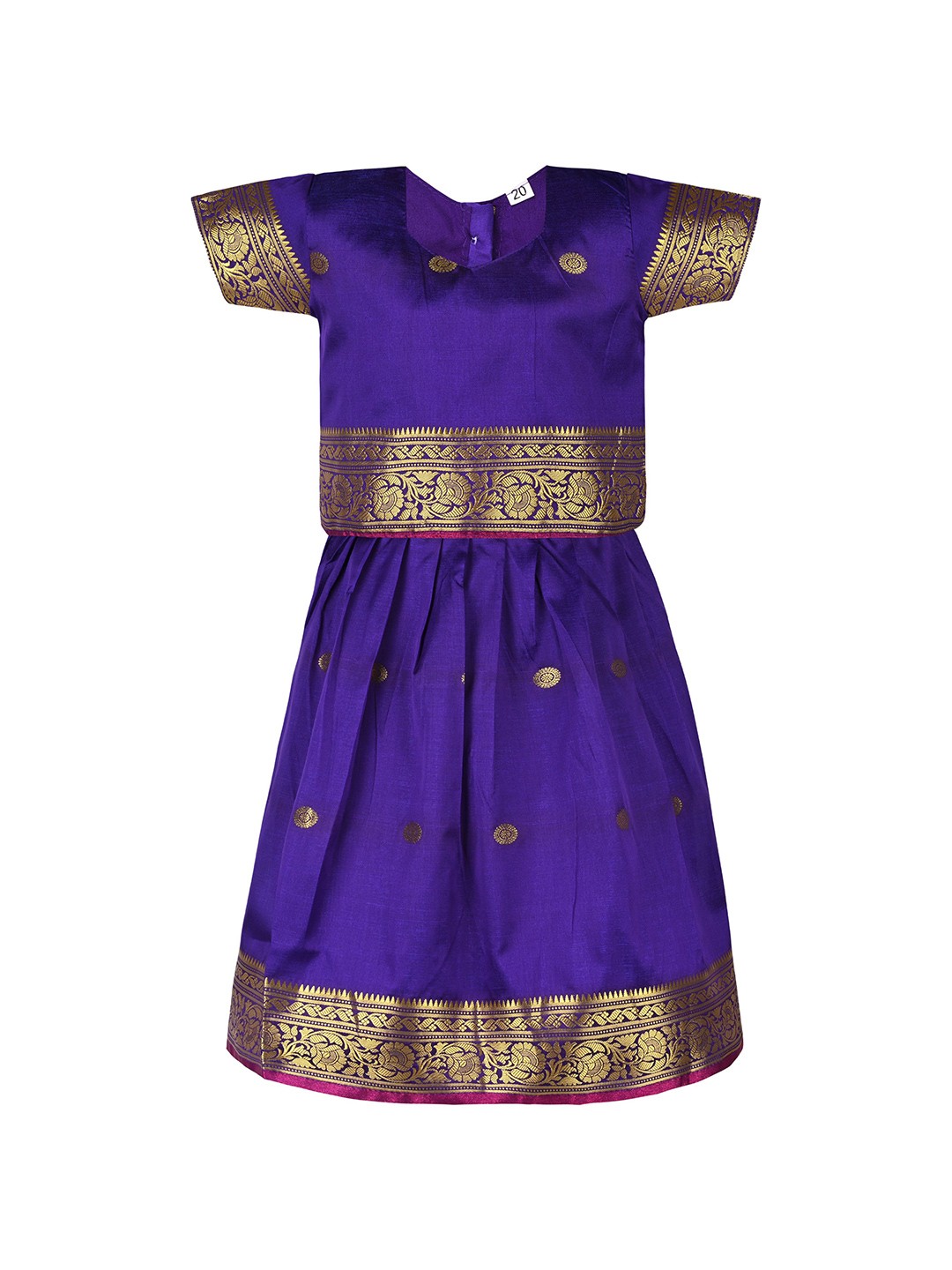 

Wish Karo Infant Girls Woven Design Ready to Wear Lehenga Choli, Purple