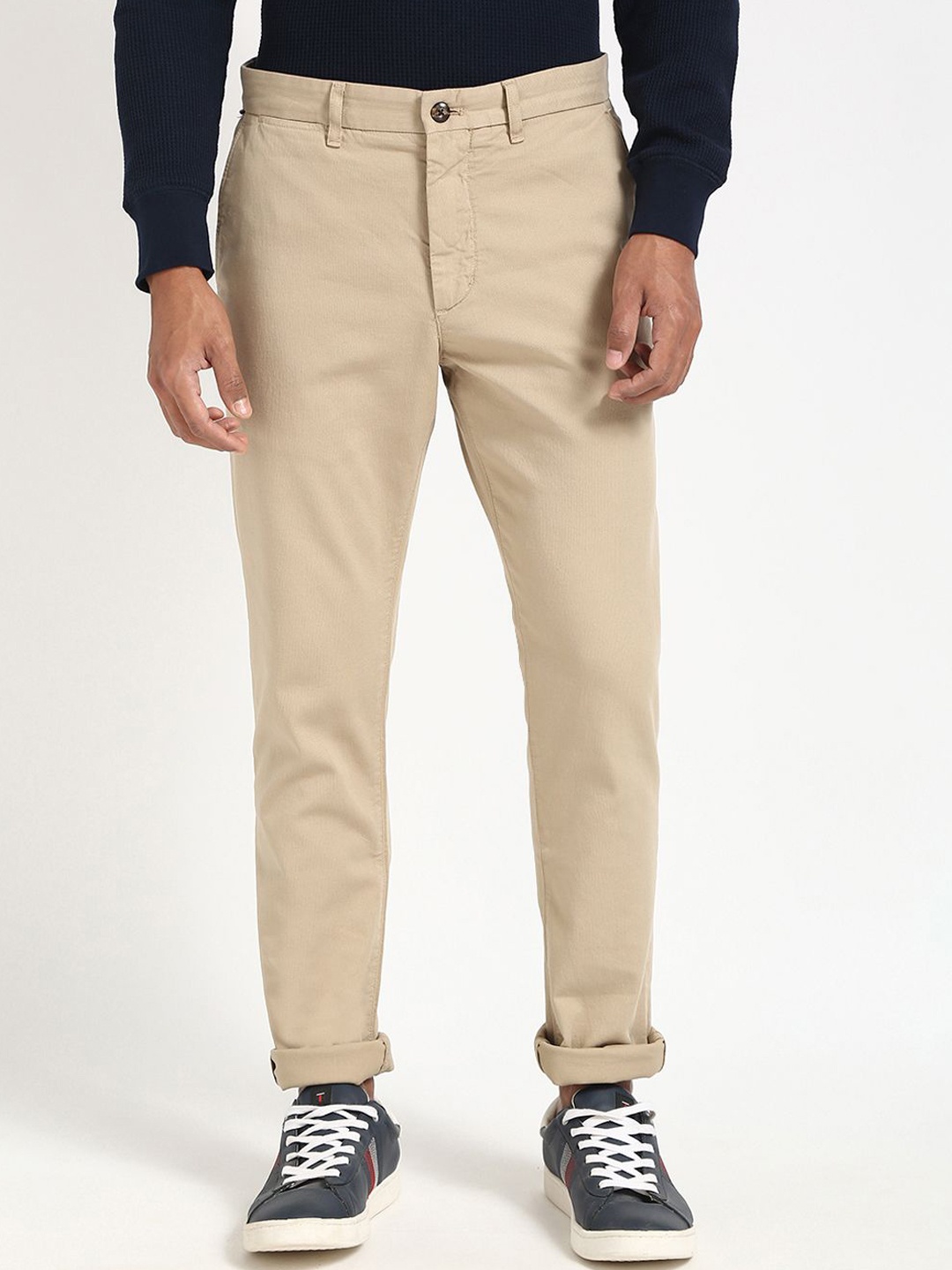 

Tommy Hilfiger Men Mid-Rise Chinos Trousers, Beige