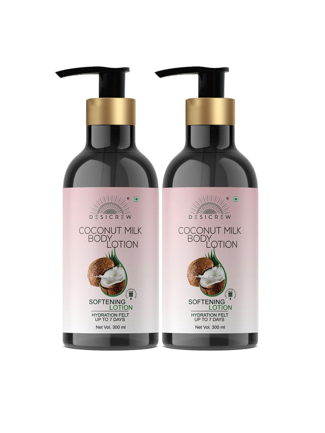 

Desi Crew Set Of 2 Coconut Milky Moisturizing Body Lotion - 300 ml Each, White