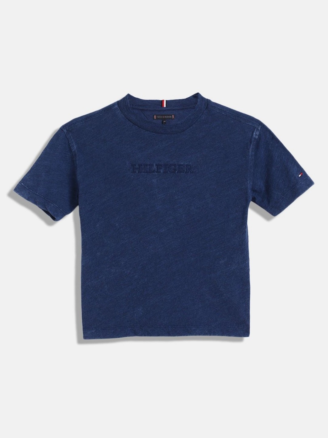 

Tommy Hilfiger Boys Solid Round Neck Cotton T-shirt, Navy blue
