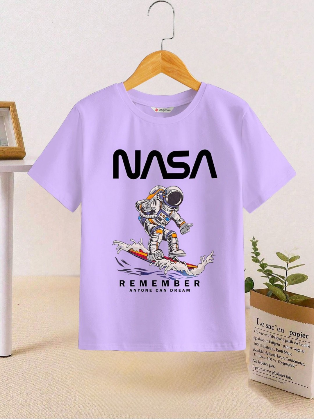 

Dagcros Pack Of 2 Boys Printed Pure Cotton T-shirt, Lavender