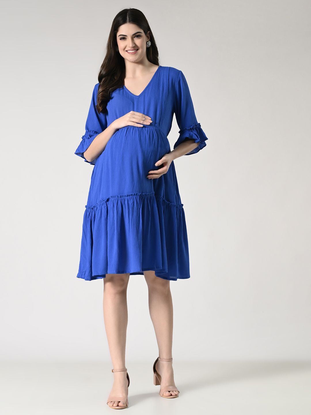

Aaruvi Ruchi Verma Women Blue maternity dress