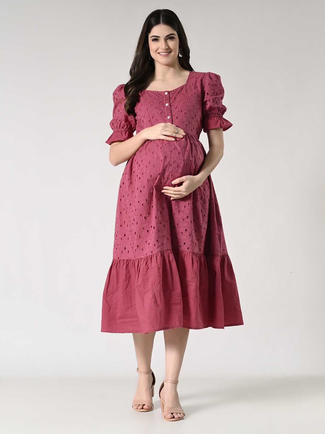 

Aaruvi Ruchi Verma Women Pink maternity dress