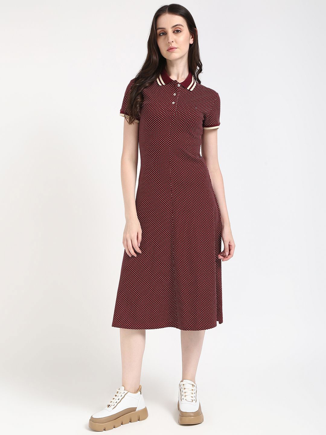 

Tommy Hilfiger Polka Dot Printed T-shirt Dress, Red