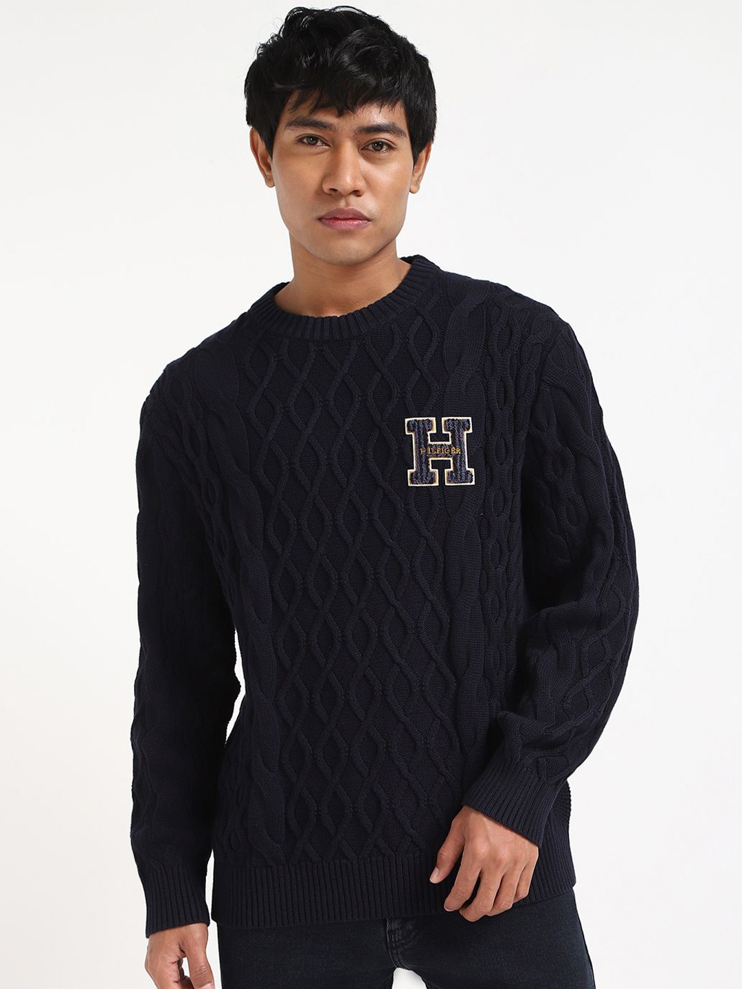 

Tommy Hilfiger Men Printed Pullover, Blue