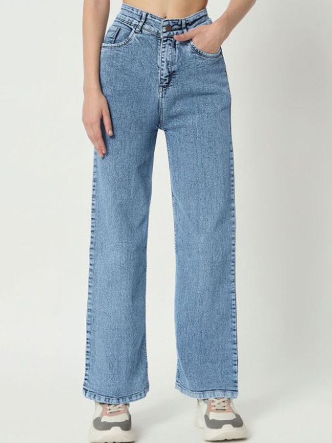 

Sipsew Women Jean Straight Fit High-Rise Jeans, Blue