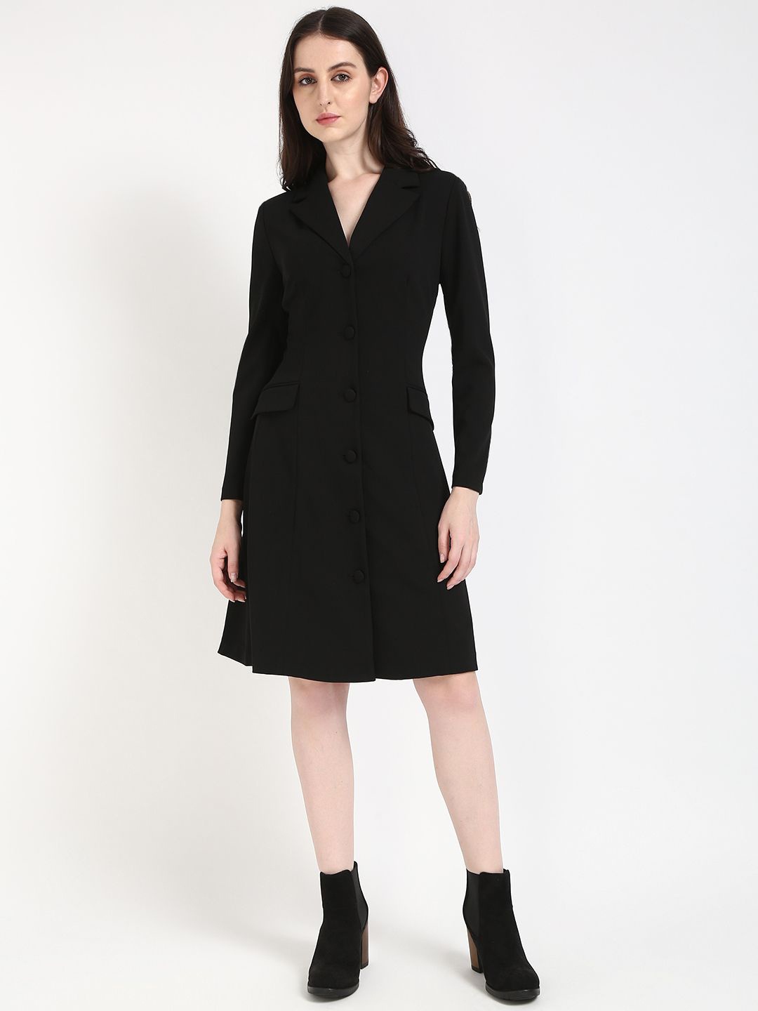 

Calvin Klein Jeans Women Fit & Flare Long Sleeves Dress, Black