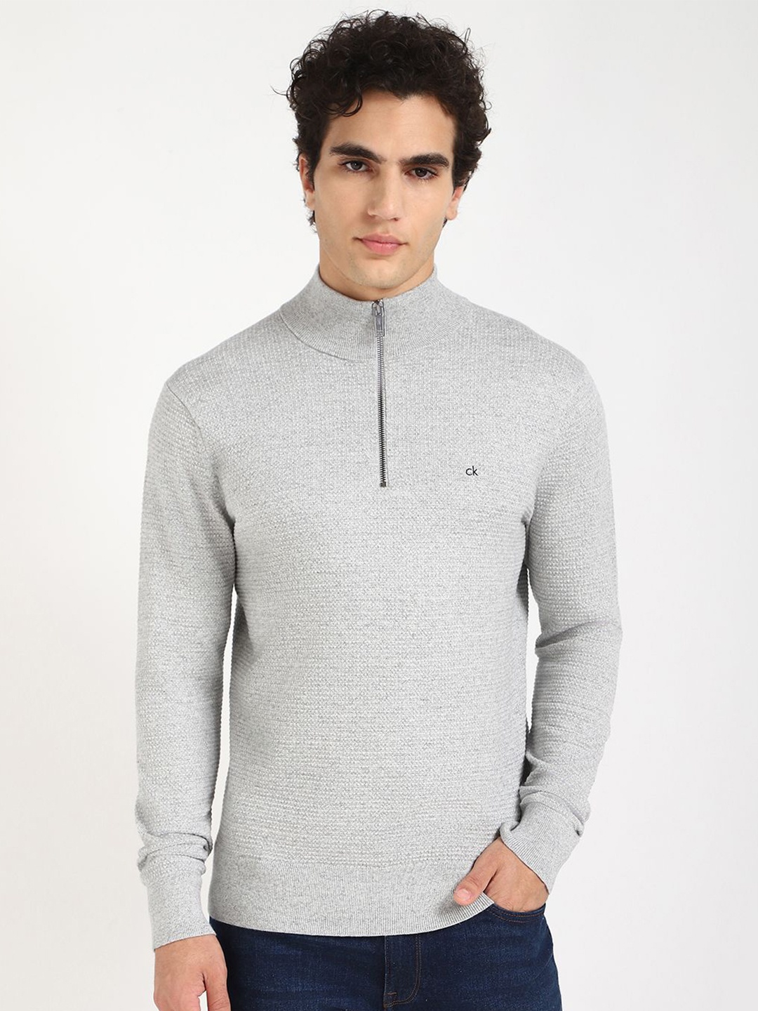 

Calvin Klein Jeans Men Round Neck Pullover, Grey