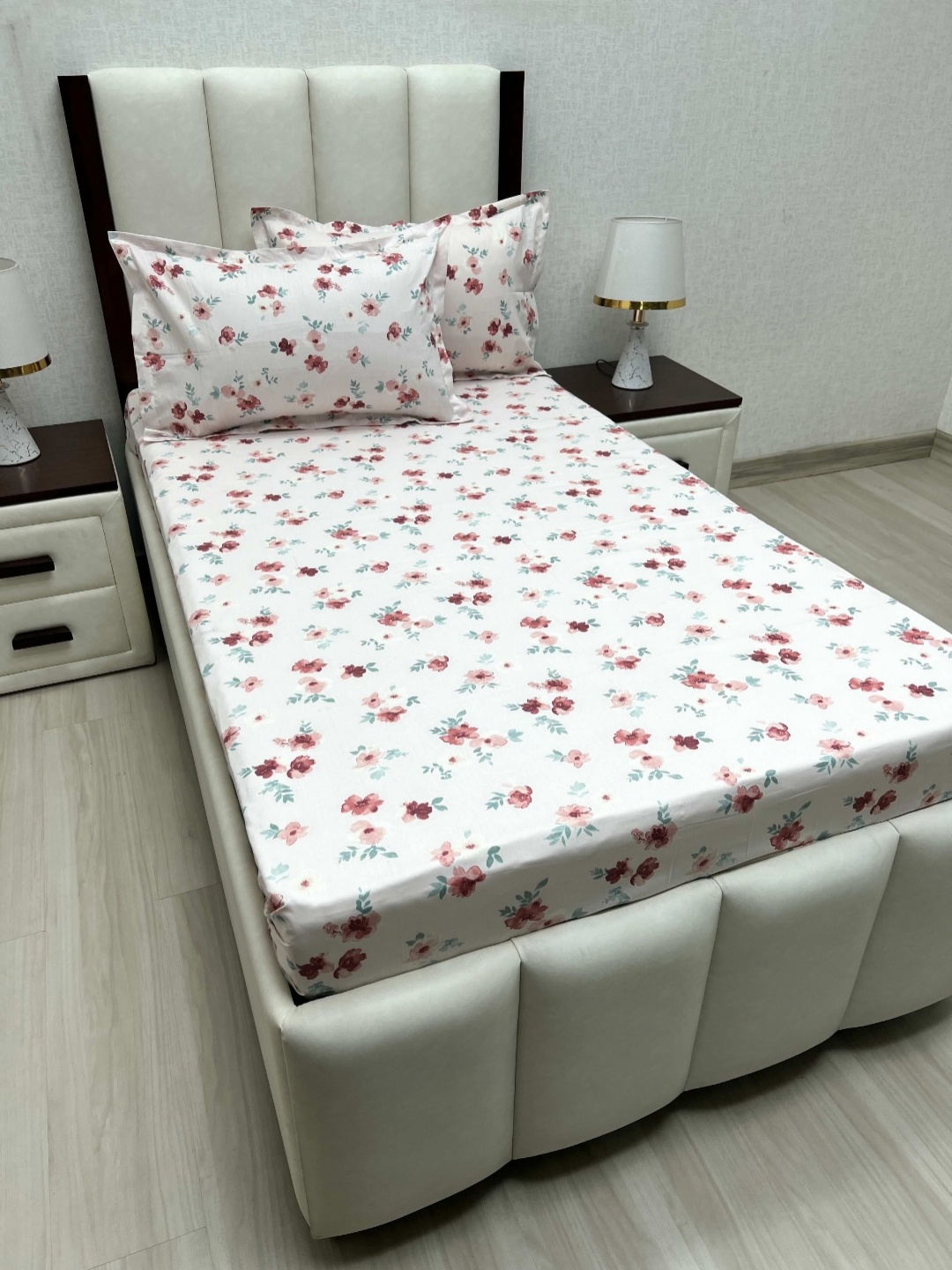 

Pure Decor Cotton Single Bed Size Bedsheet With 2 Pillow Covers 1.73m X 2.36m, White