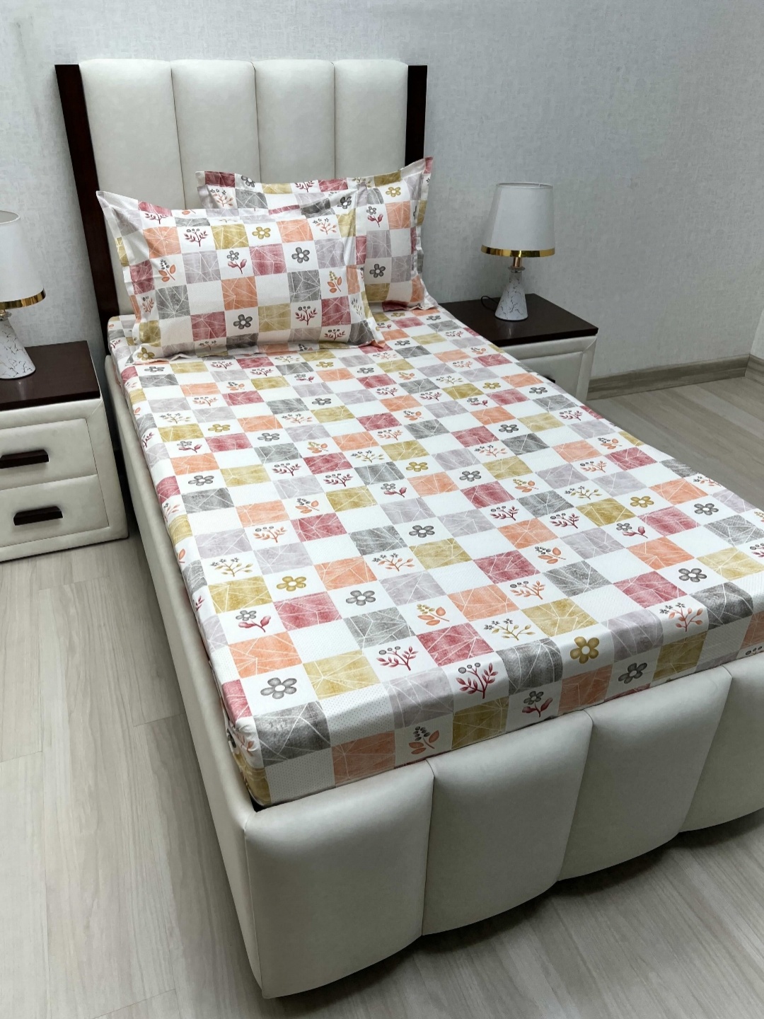 

Pure Decor Cotton Single Bed Size Bedsheet With 2 Pillow Covers 1.73m X 2.36m, White