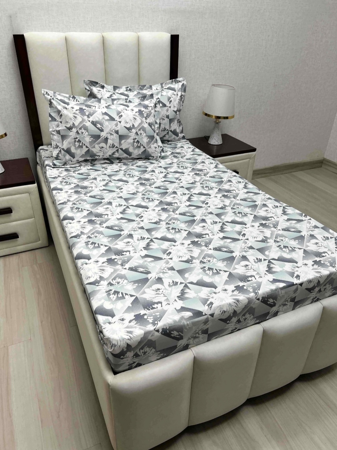 

Pure Decor Cotton Single Bed Size Bedsheet With 2 Pillow Covers 1.73m X 2.36m, White