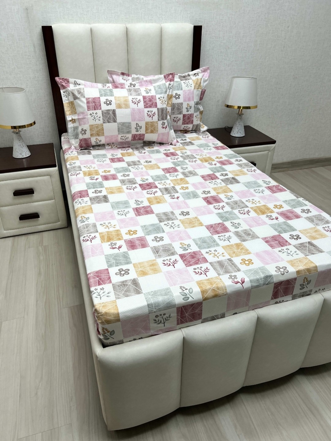 

Pure Decor Cotton Single Bed Size Bedsheet With 2 Pillow Covers 1.73m X 2.36m, White