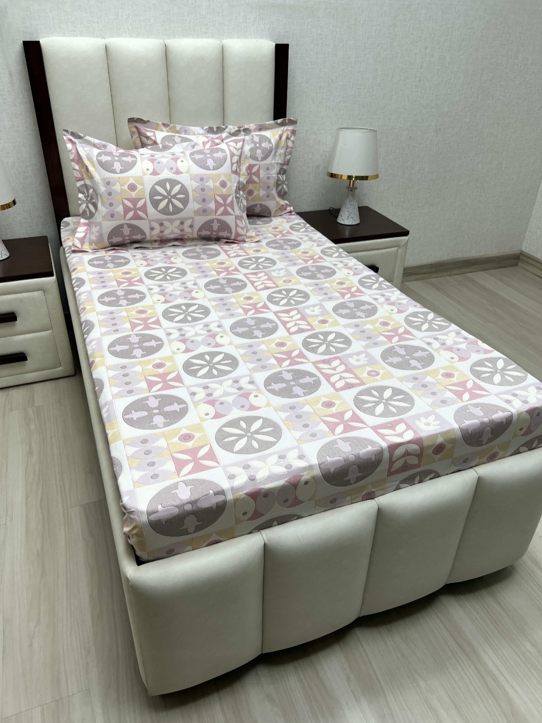 

Pure Decor Cotton Single Bed Size Bedsheet With 2 Pillow Covers 1.73m X 2.36m, White