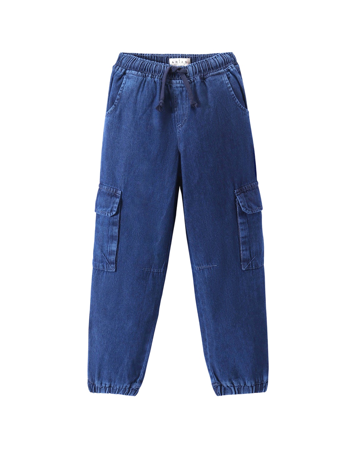 

ARIAS By LARA DUTTA Boys Denim High-Rise Cargo Jeans, Navy blue