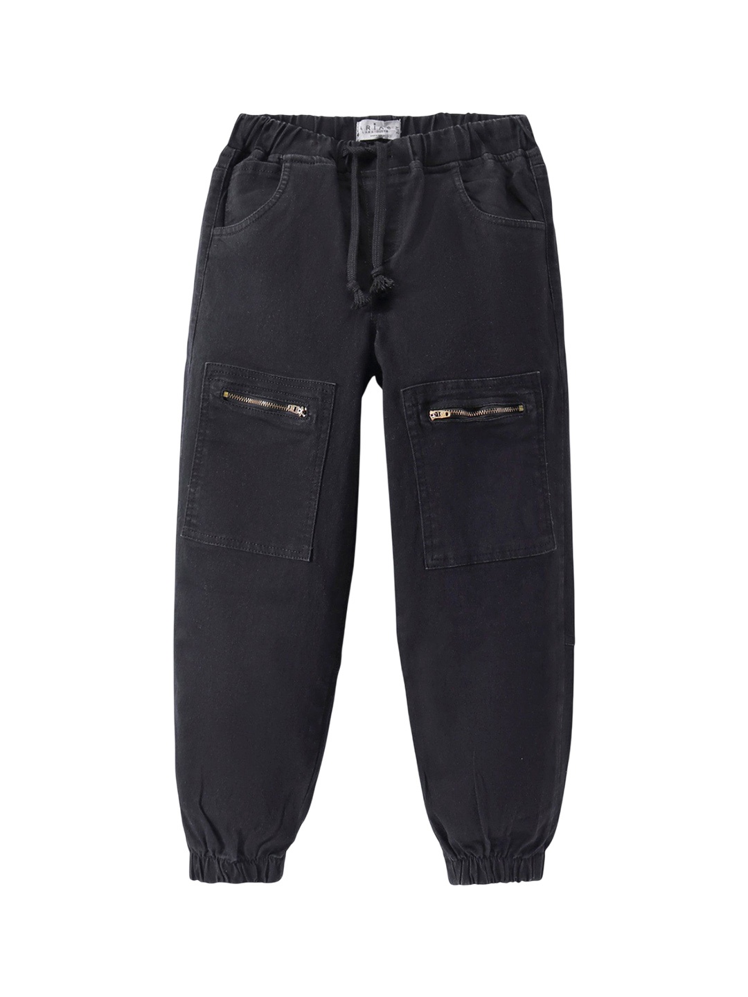 

ARIAS By LARA DUTTA Boys Mid Rise Joggers Jeans, Black