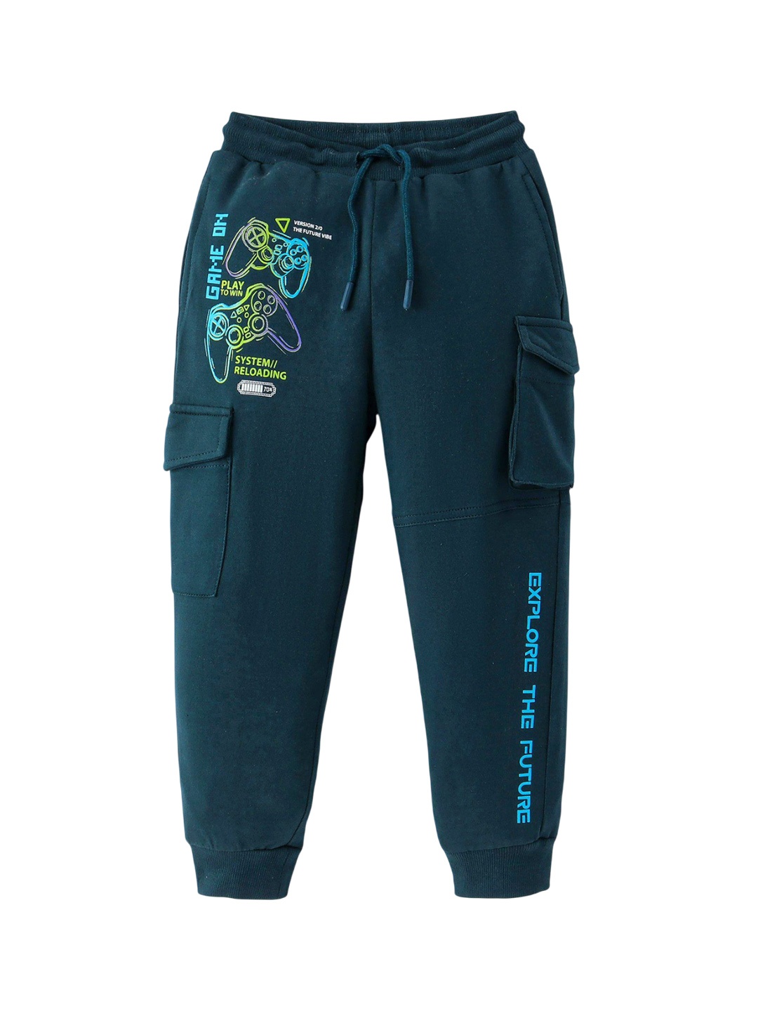 

ARIAS By LARA DUTTA Boys Printed Mid Rise Joggers, Green