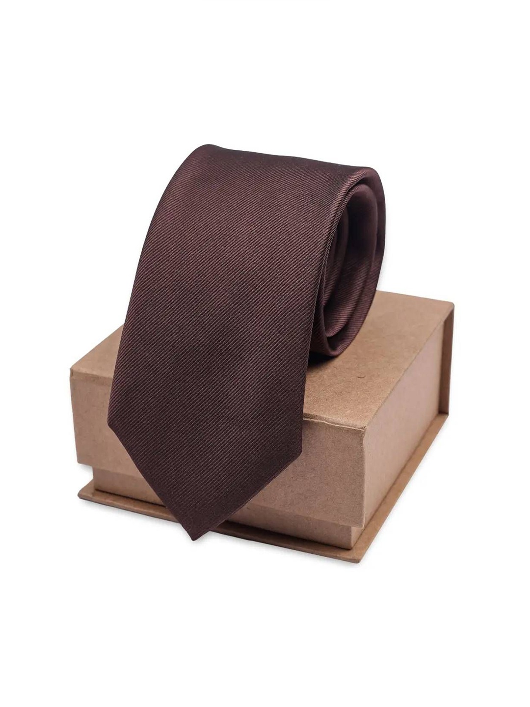 

The Tie Hub Men Solid Broad Tie, Brown