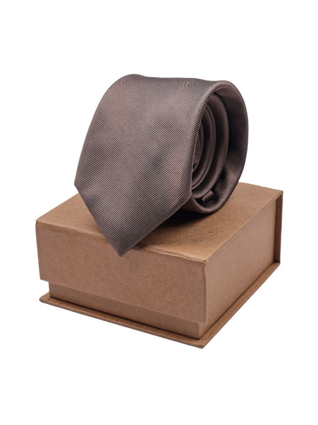 

The Tie Hub Men Solid Broad Tie, Brown
