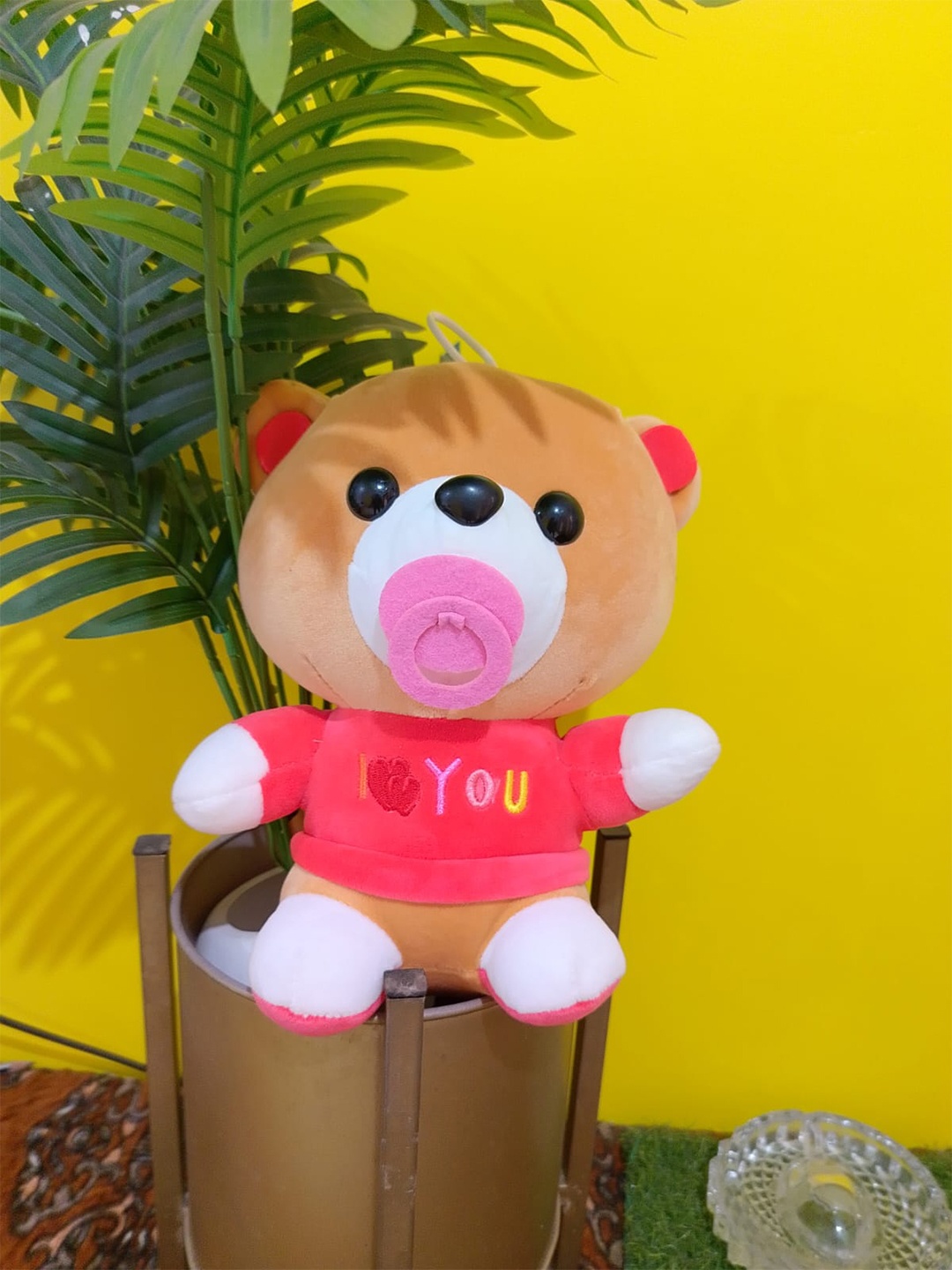 

VHE VERA CREATION Kids Cute Teddy with Nipple Soft Toy, Red