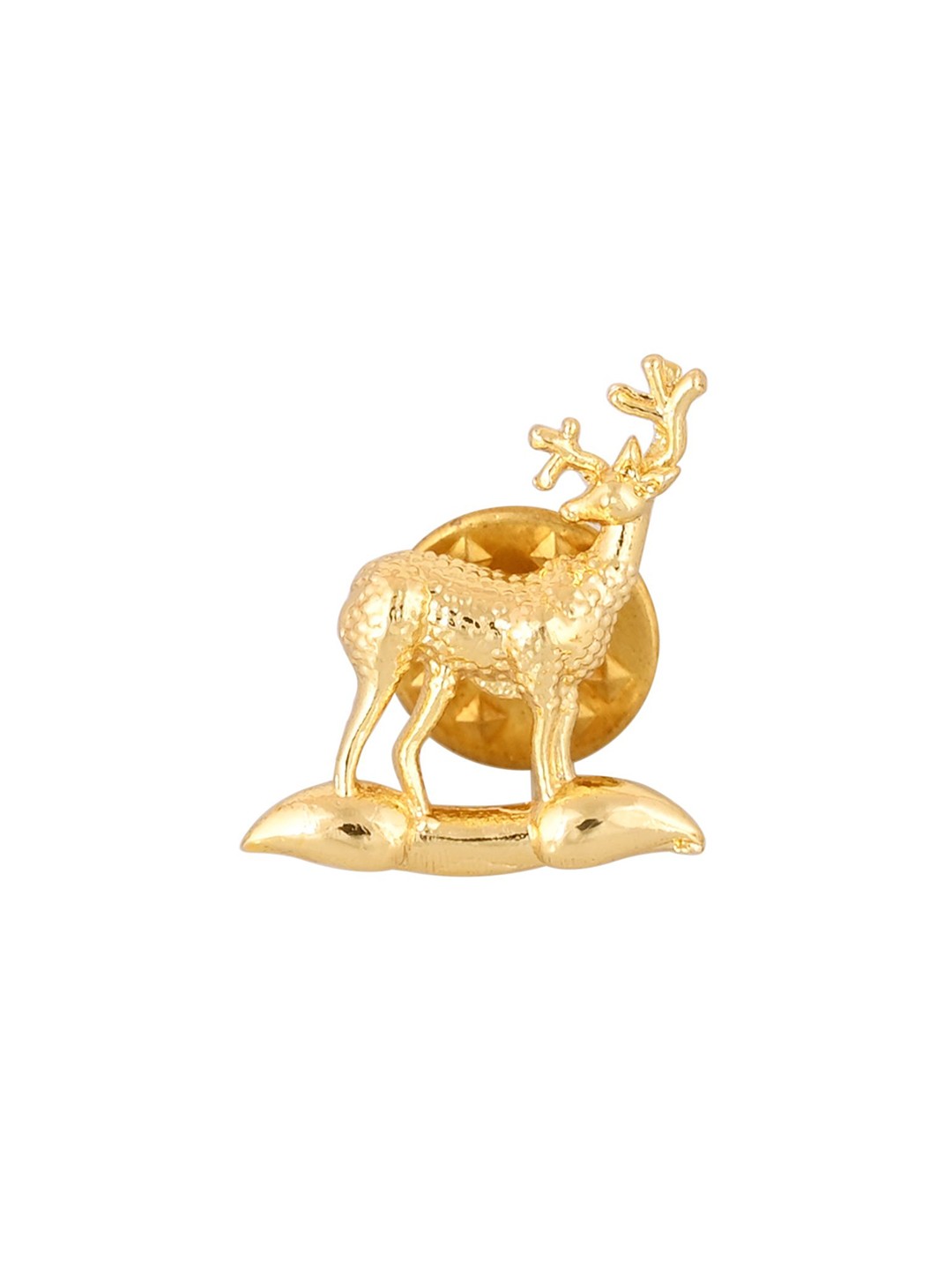 

House of Pataudi Men Gold Plated Deer Brooch