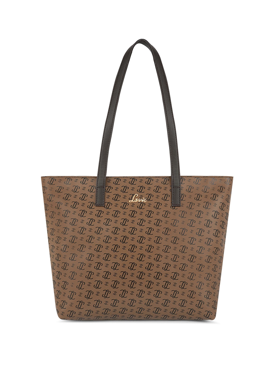 

Lavie Women Brand Logo Printed Shopper Leather Shoulder Bag, Coffee brown