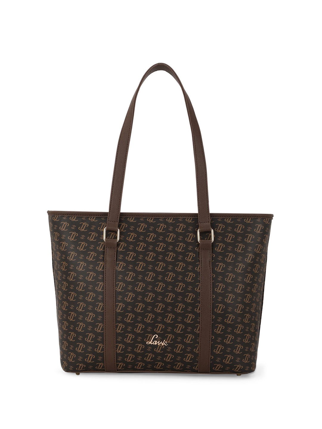 

Lavie Women Brand Logo Printed Structured Leather Shoulder Bag, Brown