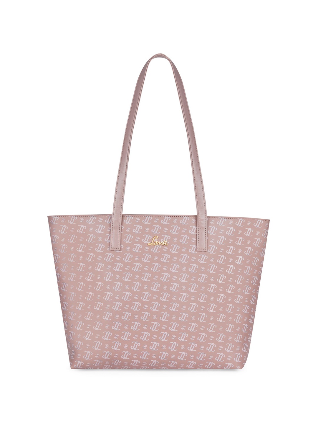 

Lavie Women Brand Logo Printed Shopper Leather Shoulder Bag, Peach