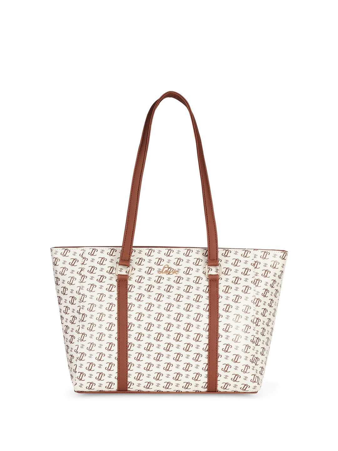 

Lavie Women Brand Logo Printed Shopper Leather Shoulder Bag, Off white
