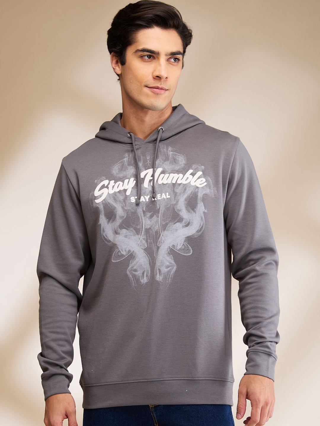 

Being Human Men Hooded Sweatshirt, Grey