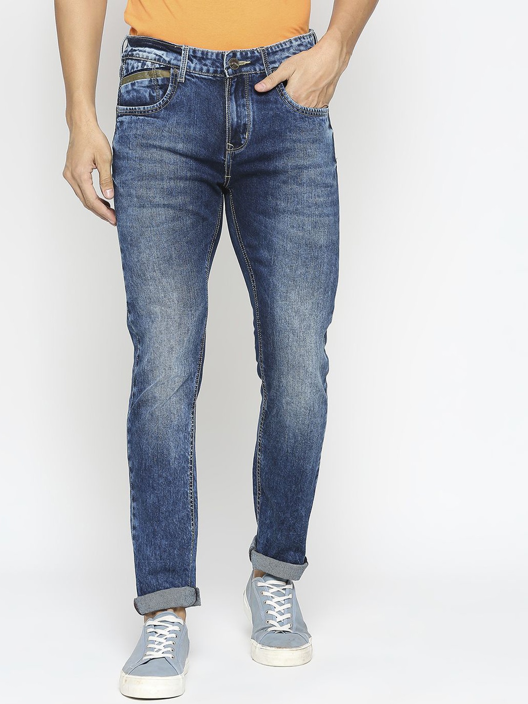 

Being Human Men Slim Fit Heavy Fade Stretchable Jeans, Blue