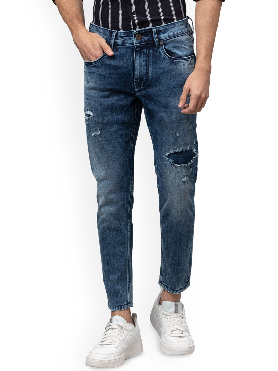 

Being Human Men Slim Fit Mildly Distressed Heavy Fade Jeans, Blue