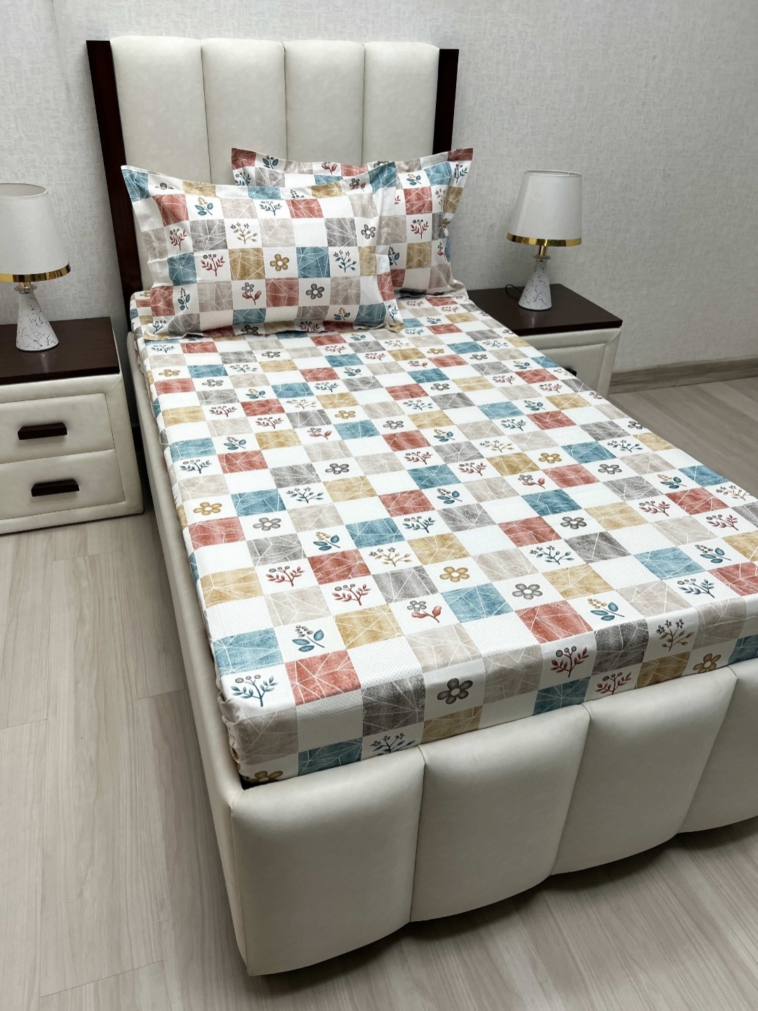 

Pure Decor Cotton Single Bed Size Bedsheet With 2 Pillow Covers 1.73m X 2.36m, White