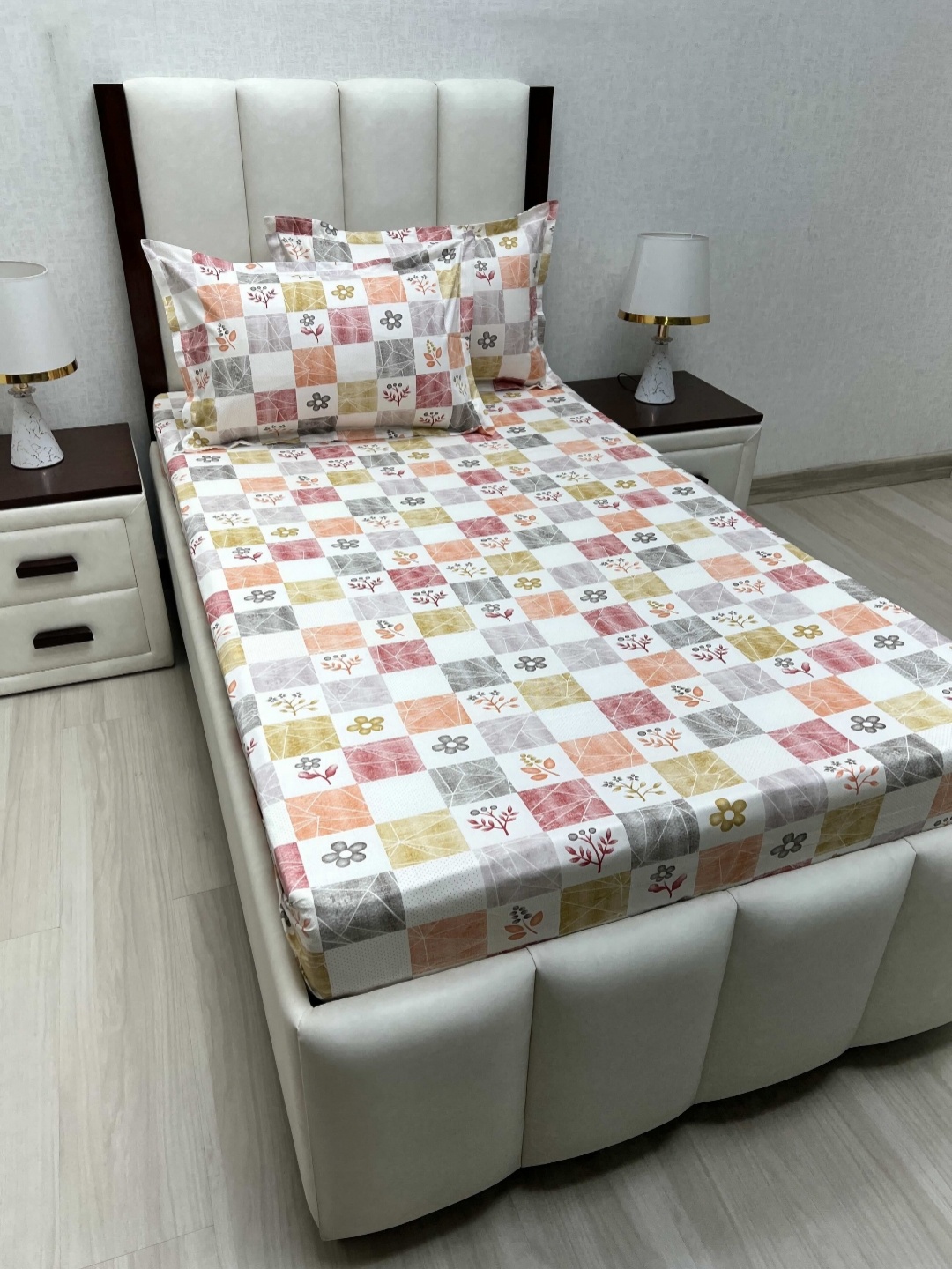 

Pure Decor Cotton Single Bed Size Bedsheet With 2 Pillow Covers 1.73m X 2.36m, White