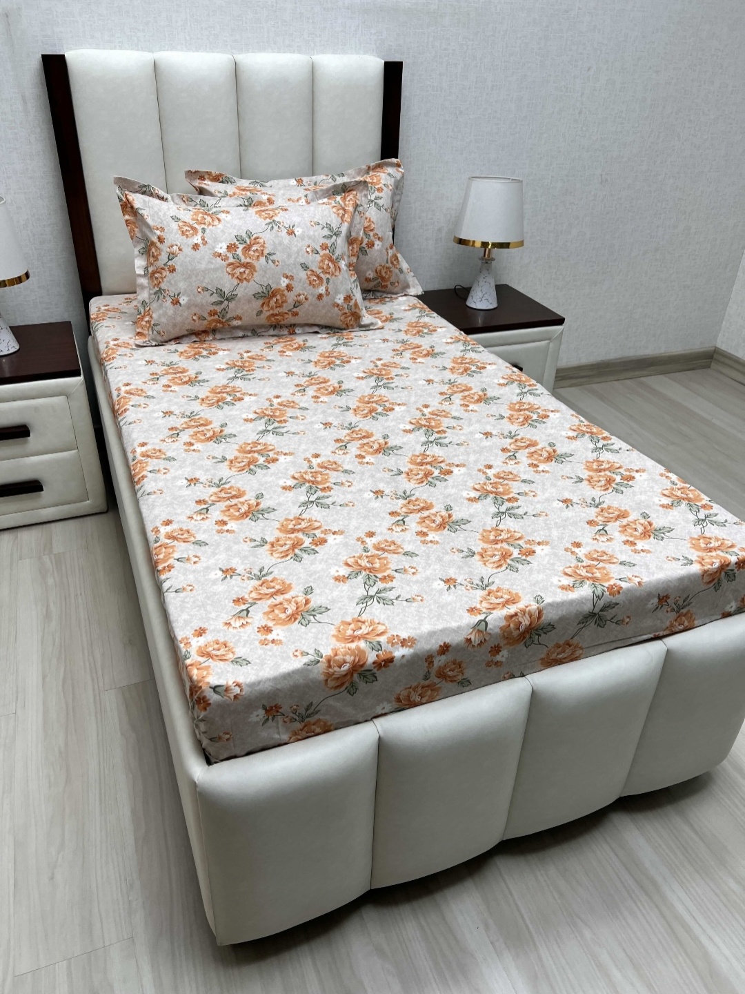

Pure Decor Cotton Single Bed Size Bedsheet With 2 Pillow Covers 1.73m X 2.36m, Grey
