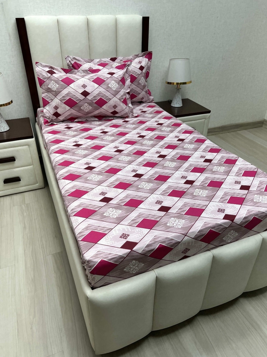 

Pure Decor Cotton Single Bed Size Bedsheet With 2 Pillow Covers 1.73m X 2.36m, White