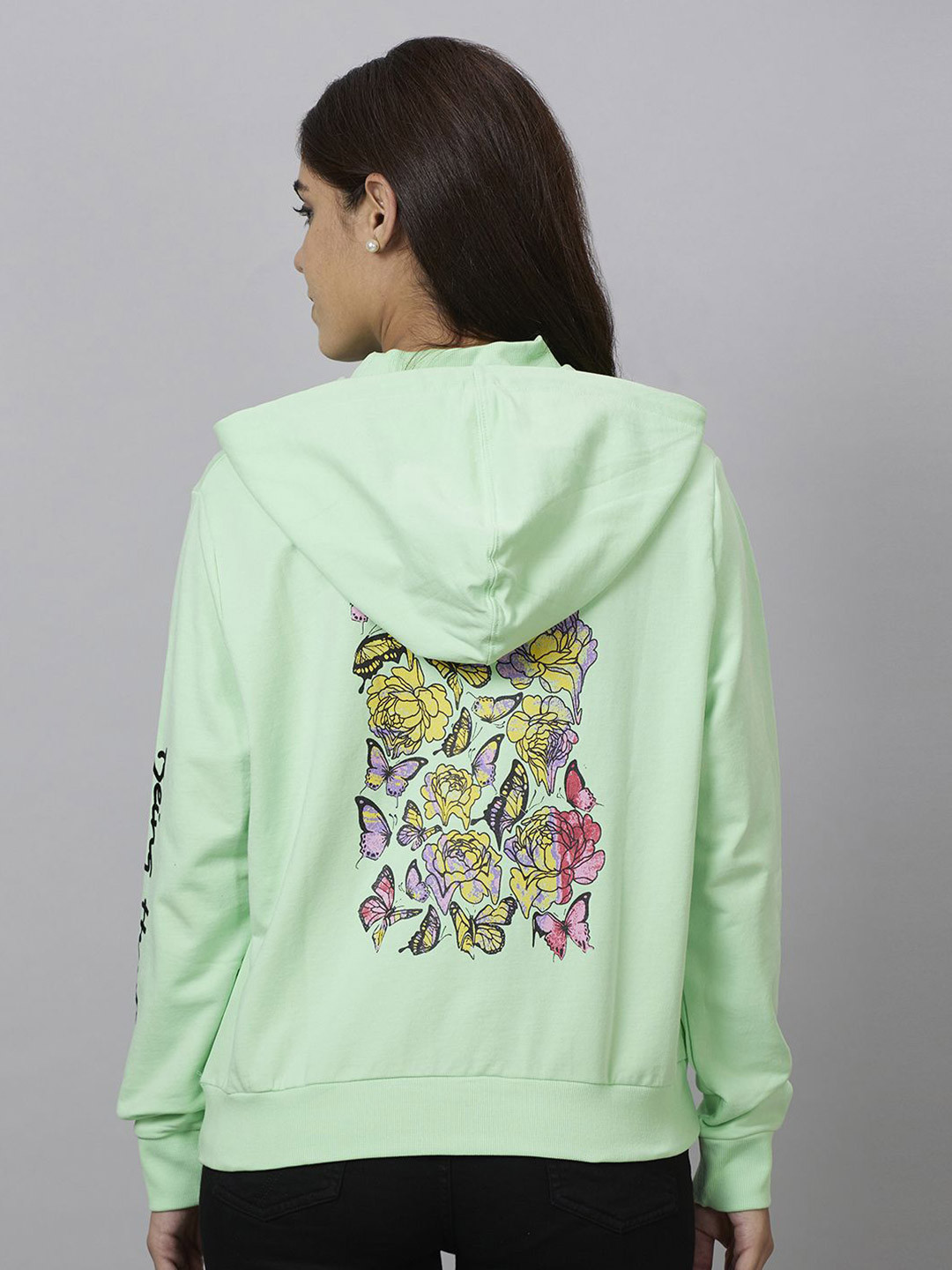 

Being Human Women Hooded Cotton Sweatshirt, Green