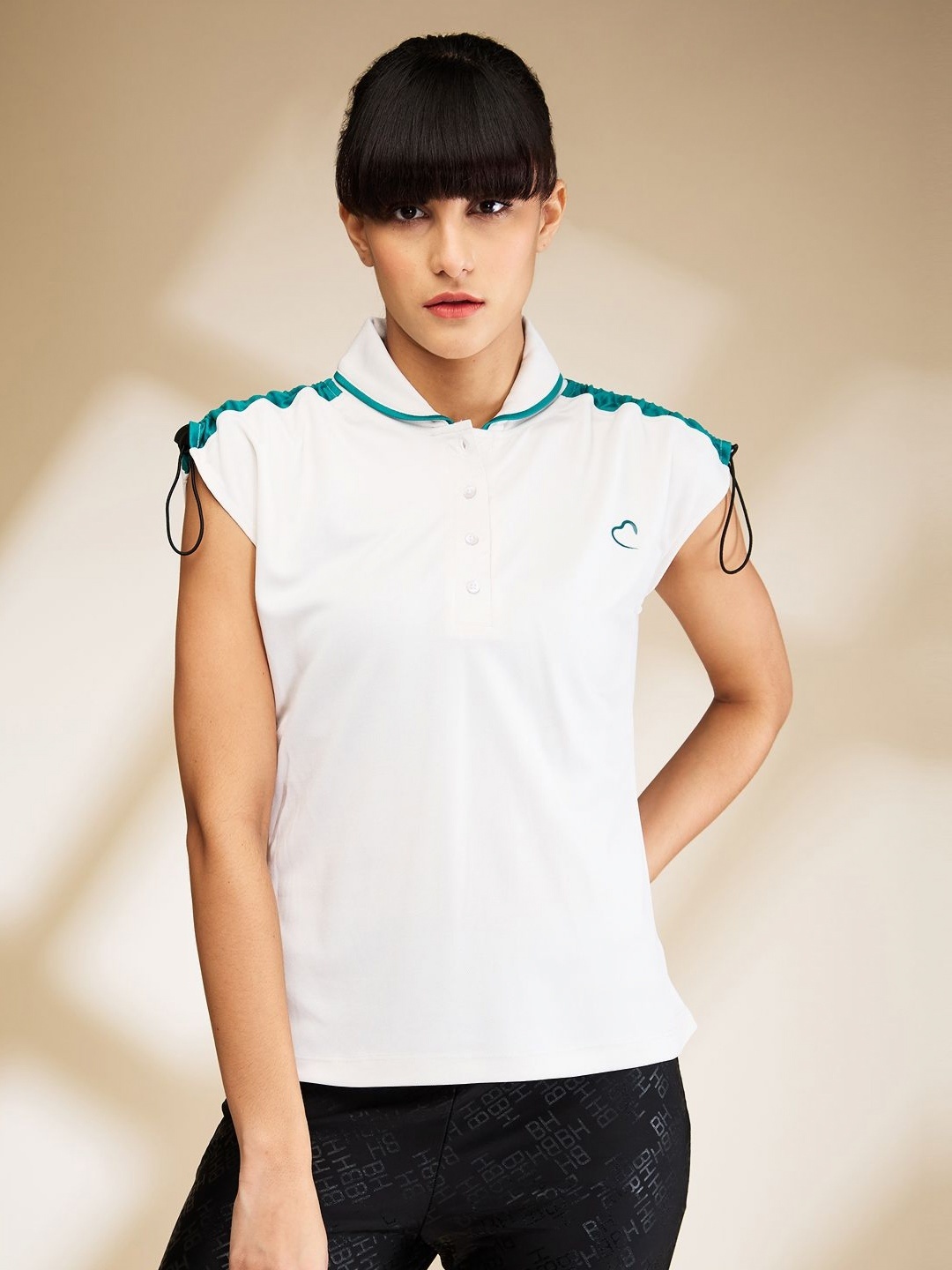 

Being Human Women Solid Sleeveless Slim Fit T-shirt, White