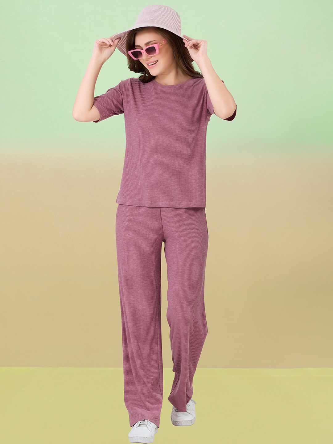 

Soulemo Striped T-Shirt & Trousers, Purple