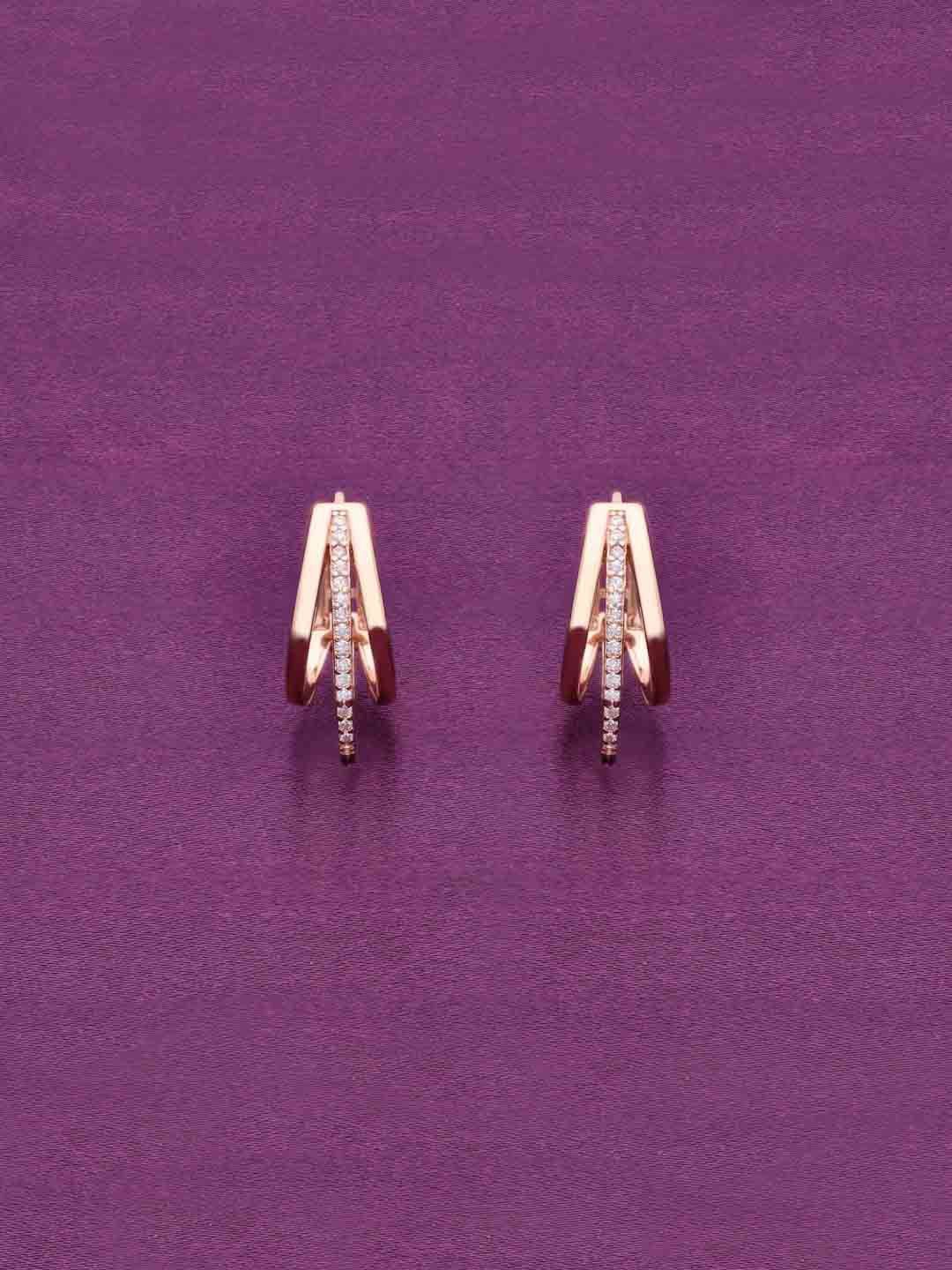 

KAI JEWEL 92.5 Sterling Silver Rose Gold-Plated Contemporary Hoop Earrings