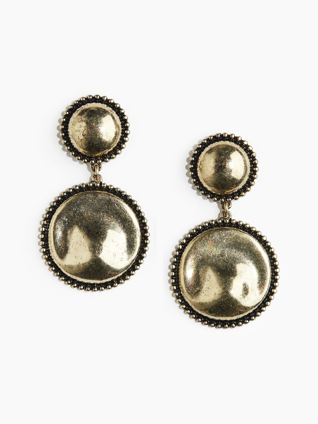 

H&M Metal-Disc Pendant Earrings, Gold