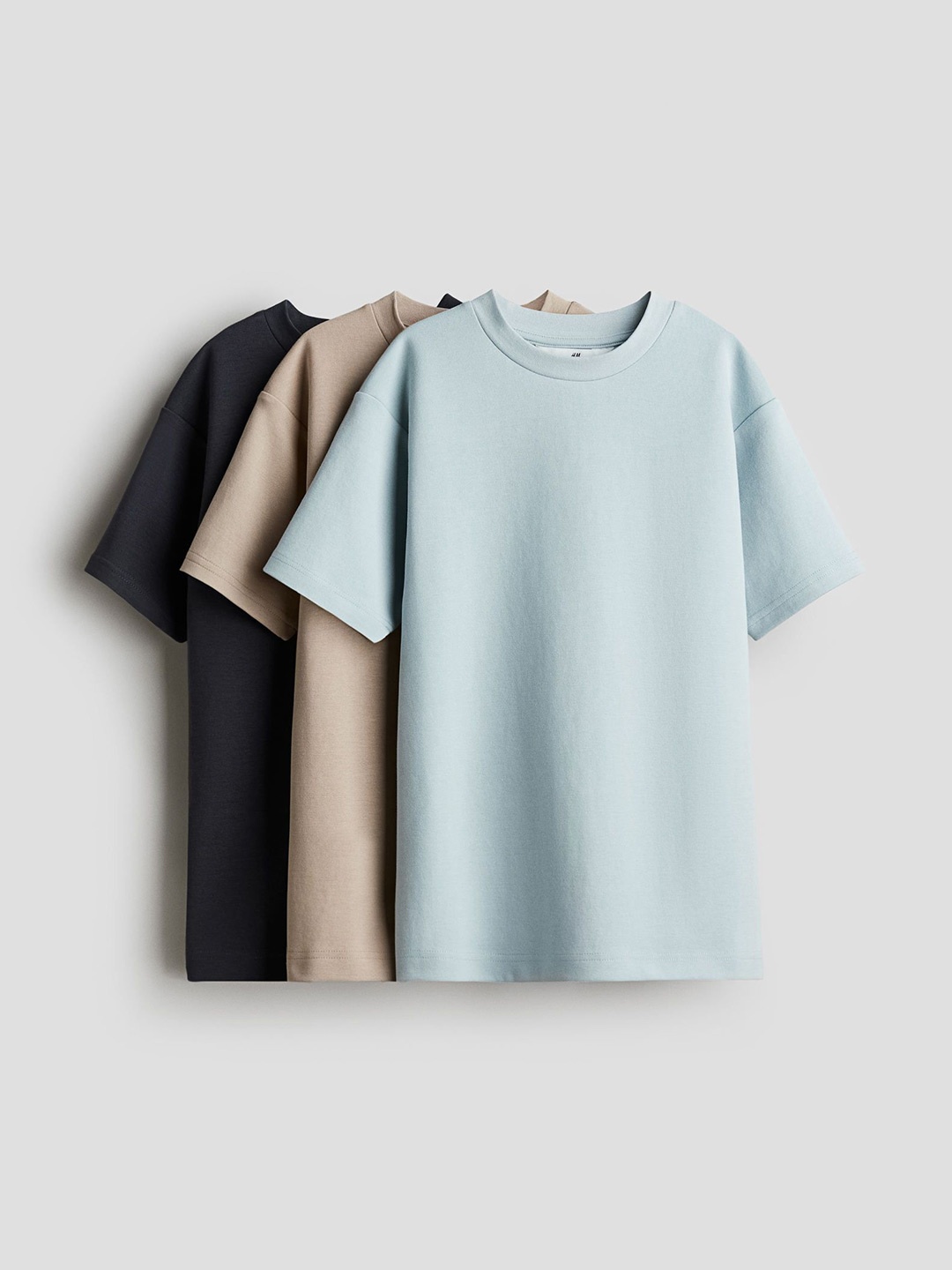 

H&M 3-Pack Scuba T-shirts, Beige