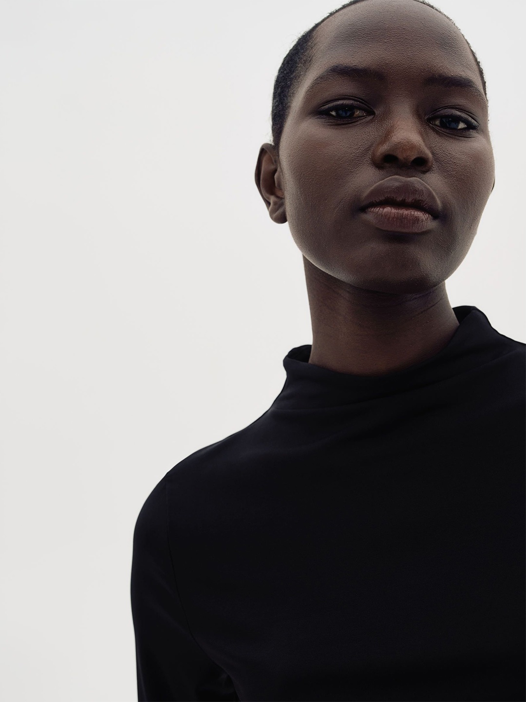 

H&M Turtleneck Microfiber Top, Black