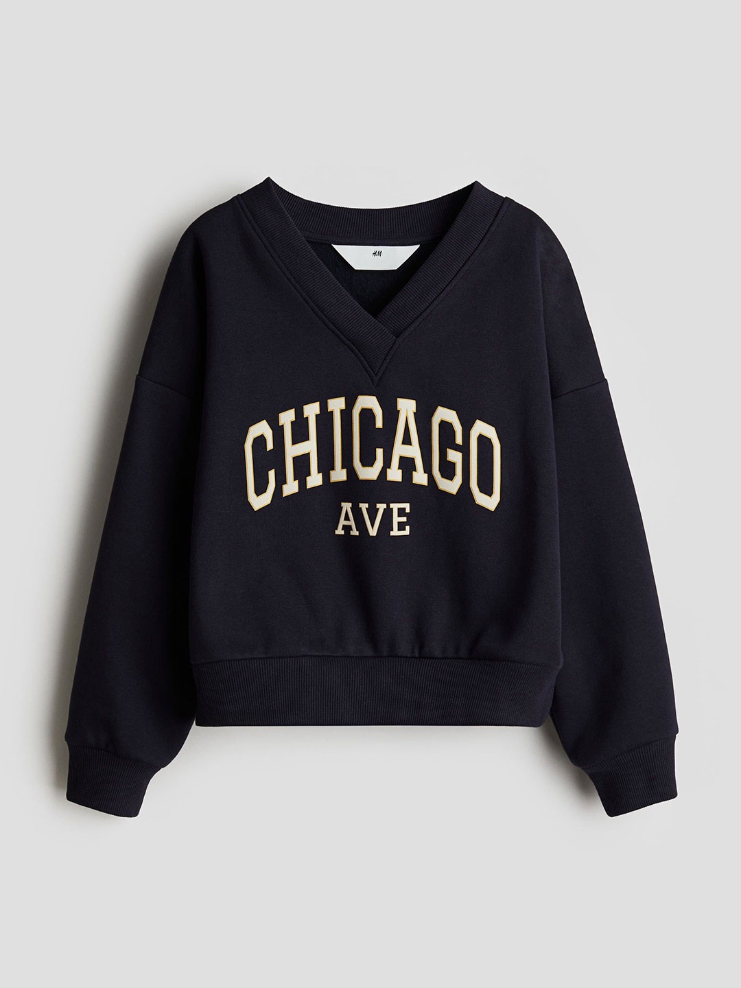 

H&M V-Neck Sweatshirt, Navy blue