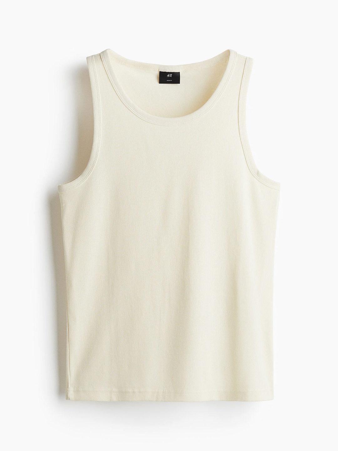 

H&M Slim Fit Ribbed Vest Top, Off white