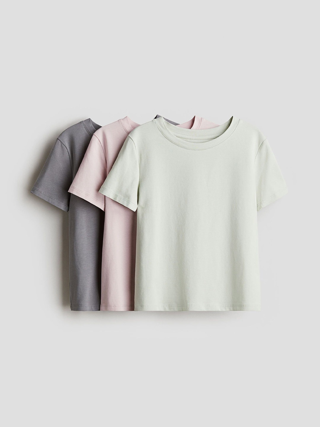 

H&M 3-Pack Cotton Tops, Pink