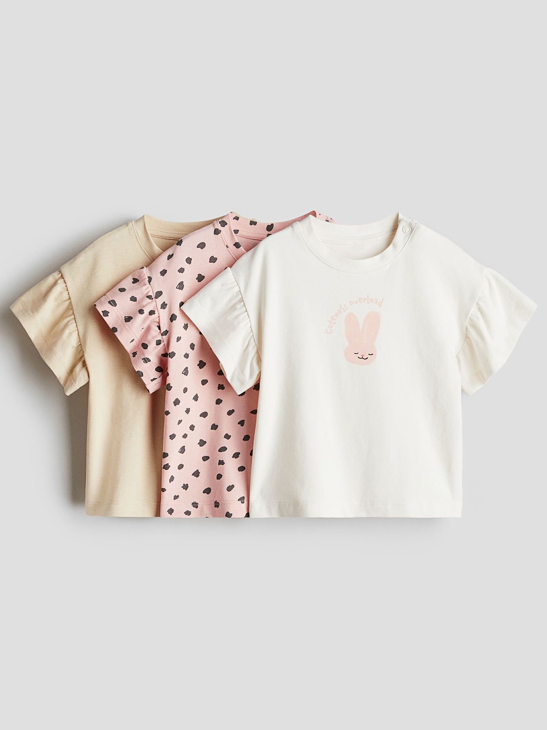 

H&M Printed Cotton Top, Pink