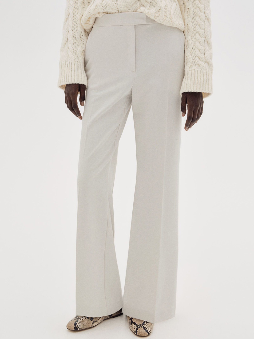 

H&M Bootcut Trousers, Beige
